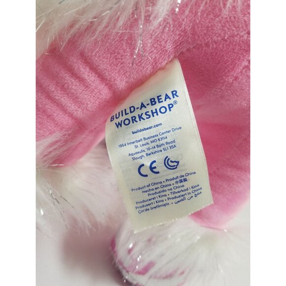 Build A Bear Pink Unicorn Pony Plush Candy Cane Swirl 2018 BAB Peppermint - Picture 5 of 11